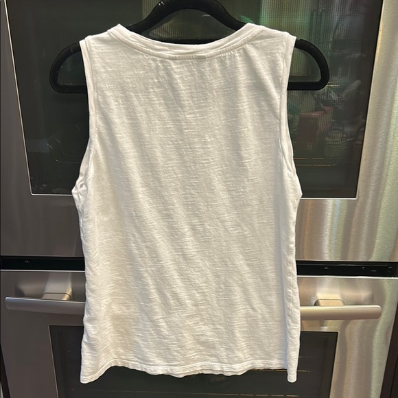 Crown & Ivy Cream Tank Top with‎ Embellished Neckline - Picture 4 of 4